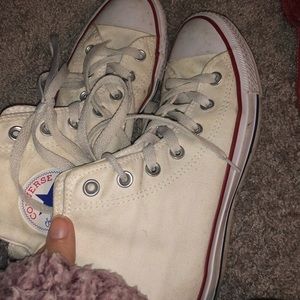 Converse white high tops
